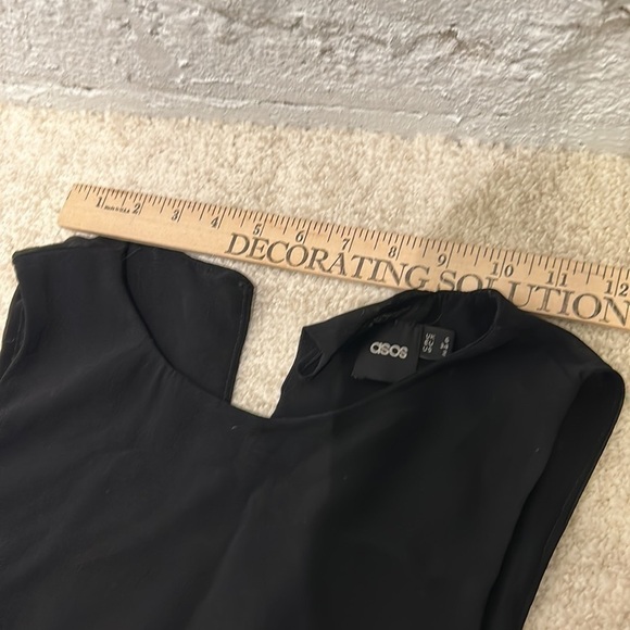 Asos Black Dress Thin Pull Over And Go Dress Size 2 Two Layers - Picture 10 of 14